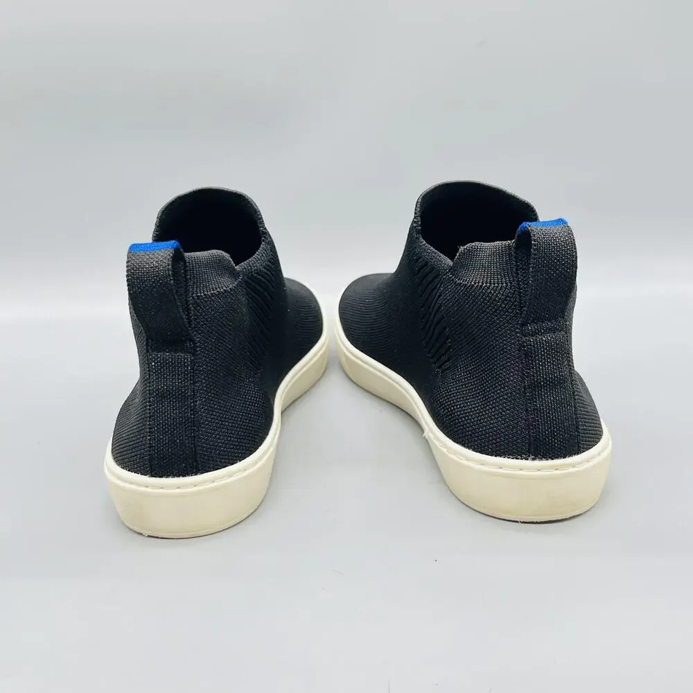 Rothy's Shoes Womens 9.5 Black Knit Mid Top Slip On Sneakers Comfort Casual